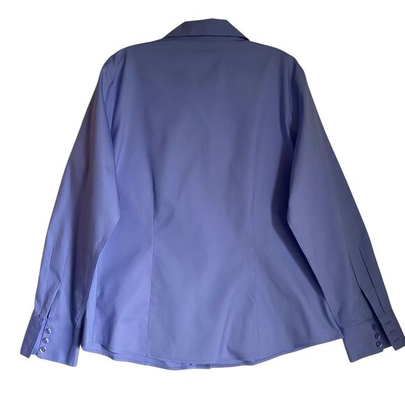 Chicos Non Iron Dress Shirt L/12 Violet Blue Long Sleeve Office Wear Career - Picture 2 of 10